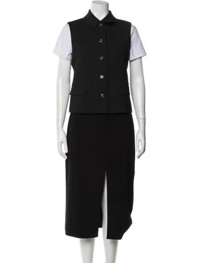 Pre-owned Theory Wool Skirt Set In Black