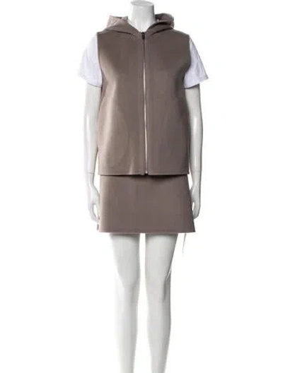 Pre-owned Theory Wool Skirt Set In Neutral