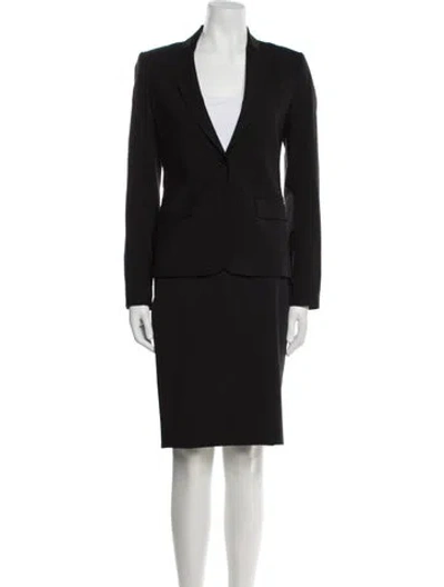 Pre-owned Theory Wool Skirt Suit In Black