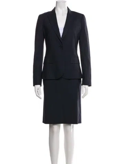 Pre-owned Theory Wool Skirt Suit In Gray