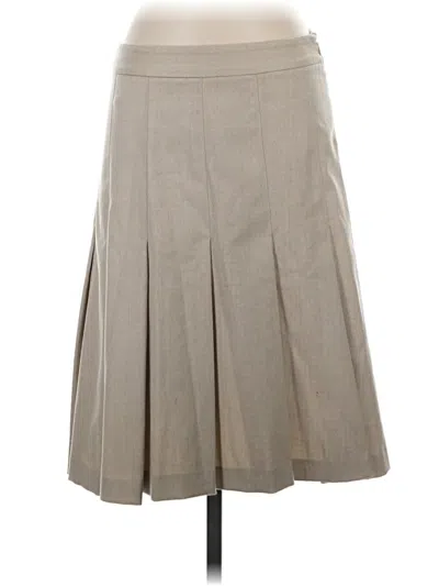 Pre-owned Theory Wool Skirt In Tan