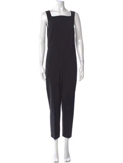 Pre-owned Theory Wool Square Neckline Jumpsuit In Black