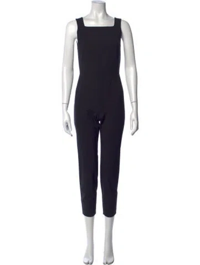 Pre-owned Theory Wool Square Neckline Jumpsuit In Blue