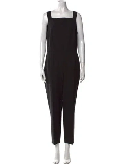 Pre-owned Theory Wool Square Neckline Jumpsuit W/ Tags In Black