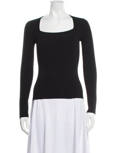 Pre-owned Theory Wool Square Neckline Sweater In Gray