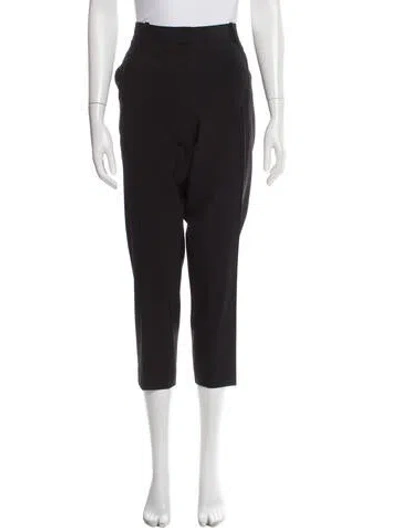 Pre-owned Theory Wool Straight Leg Pants In Black