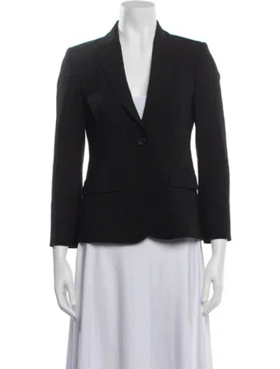 Pre-owned Theory Wool Striped Blazer In Black