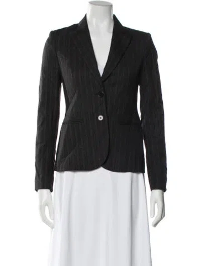 Pre-owned Theory Wool Striped Blazer In Gray