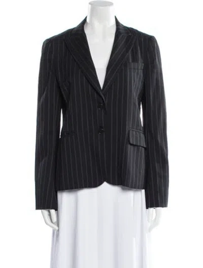 Pre-owned Theory Wool Striped Blazer In Gray