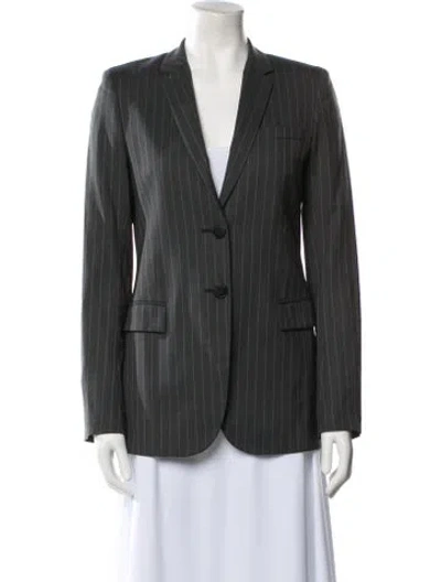 Pre-owned Theory Wool Striped Blazer In Gray