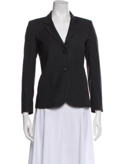 Pre-owned Theory Wool Striped Blazer In Gray