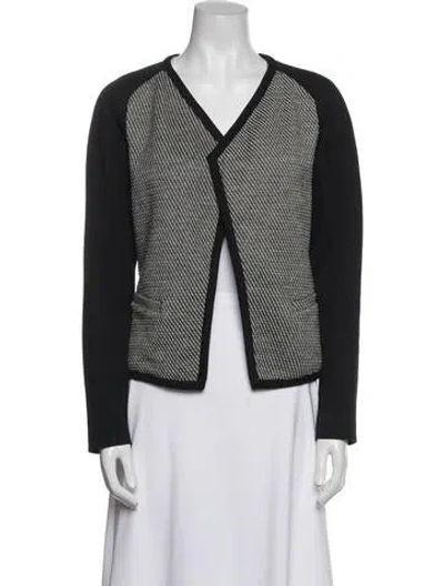 Pre-owned Theory Wool Striped Jacket In Black