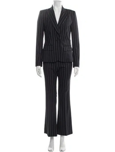 Pre-owned Theory Wool Striped Pantsuit In Blue