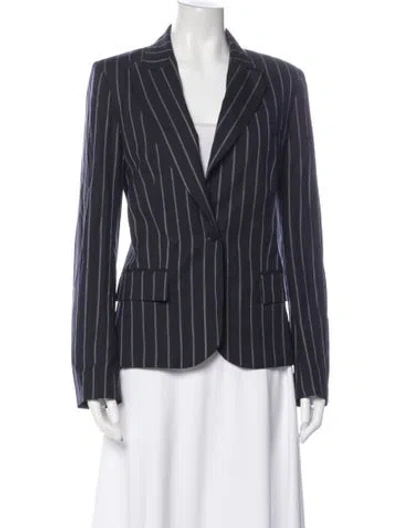 Pre-owned Theory Wool Striped Pantsuit In Gray