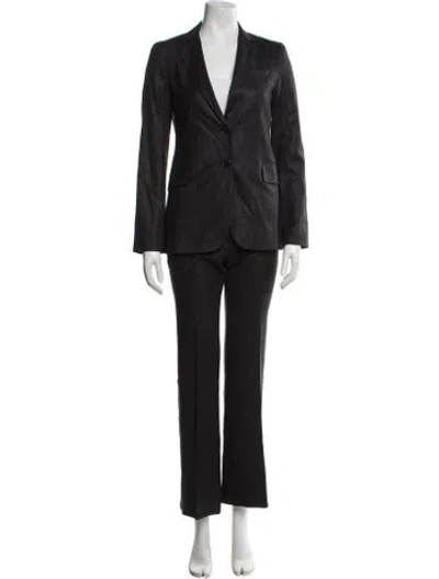 Pre-owned Theory Wool Striped Pantsuit In Gray