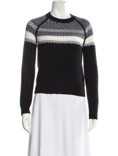 Pre-owned Theory Wool Striped Sweater In Black