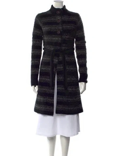 Pre-owned Theory Wool Striped Sweater In Black