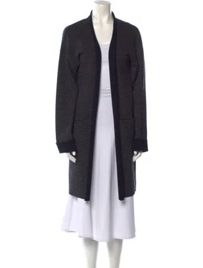 Pre-owned Theory Wool Striped Sweater In Blue