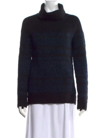 Pre-owned Theory Wool Striped Sweater In Blue