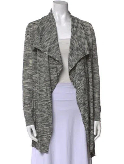 Pre-owned Theory Wool Striped Sweater In Gray