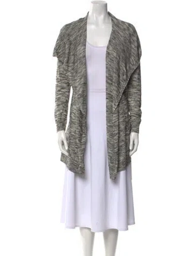 Pre-owned Theory Wool Striped Sweater In Gray