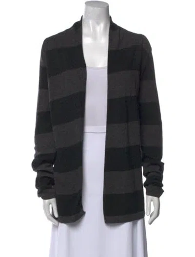 Pre-owned Theory Wool Striped Sweater In Gray