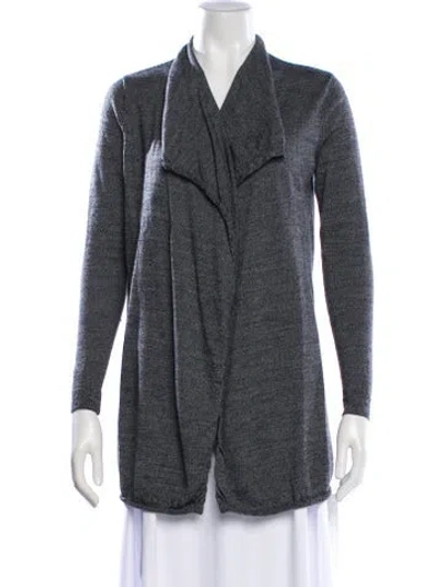 Pre-owned Theory Wool Striped Sweater In Gray