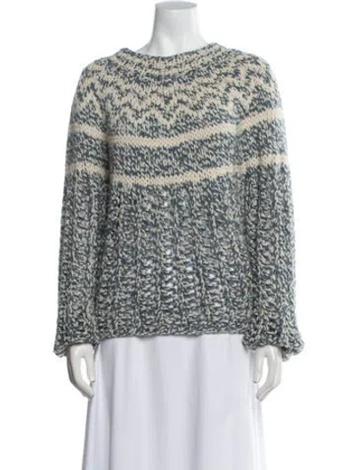 Pre-owned Theory Wool Striped Sweater In Multi