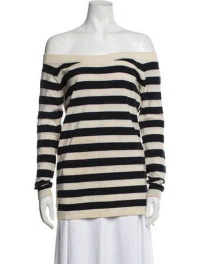 Pre-owned Theory Wool Striped Sweater In Multicolor