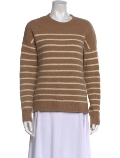 Pre-owned Theory Wool Striped Sweater In Neutral