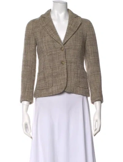 Pre-owned Theory Wool Striped Sweater In Neutral