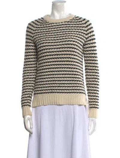 Pre-owned Theory Wool Striped Sweater In Neutral