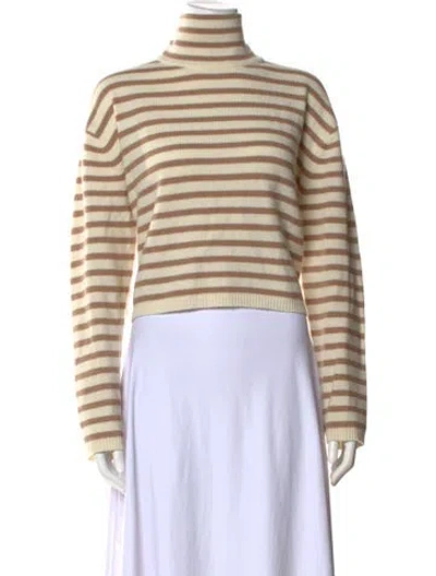 Pre-owned Theory Wool Striped Sweater In Neutral