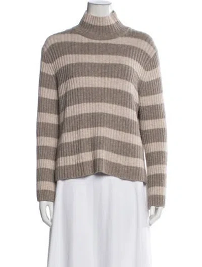Pre-owned Theory Wool Striped Sweater In Neutral