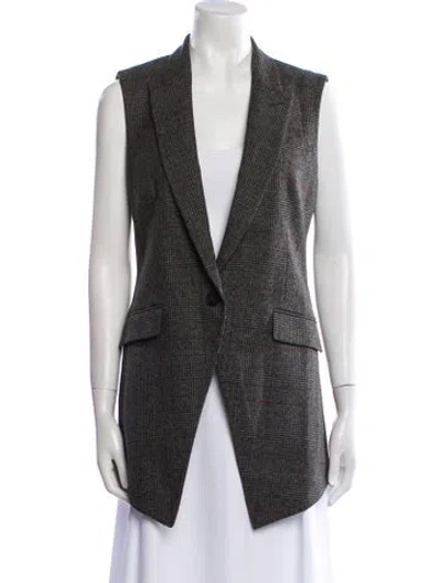 Pre-owned Theory Wool Striped Vest In Gray
