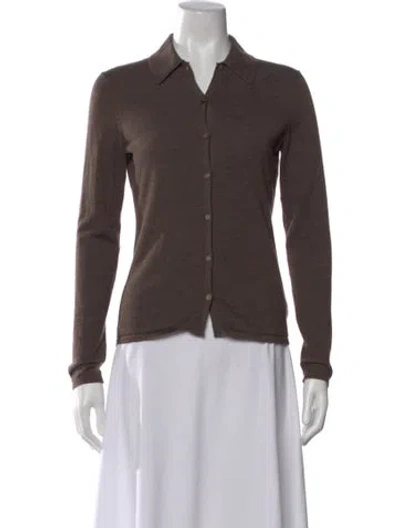 Pre-owned Theory Wool Sweater In Brown