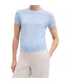 Theory Short-sleeve Sweater In Regal Wool In Blue
