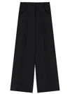Theory Wide Leg Trousers Back And Front Pockets In Black