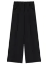 Theory Wide Leg Trousers Back And Front Pockets In Black