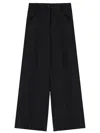 Theory Wide Leg Trousers Back And Front Pockets In Black