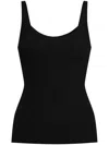Theory Deep Scoop Ribbed Tank Top In Black