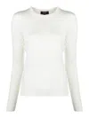 Theory Womens New Ivory - Cx1 Round-neck Regular-fit Wool-blend Knitted Top Xl In White