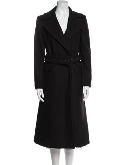 Pre-owned Theory Wool Trench Coat In Black