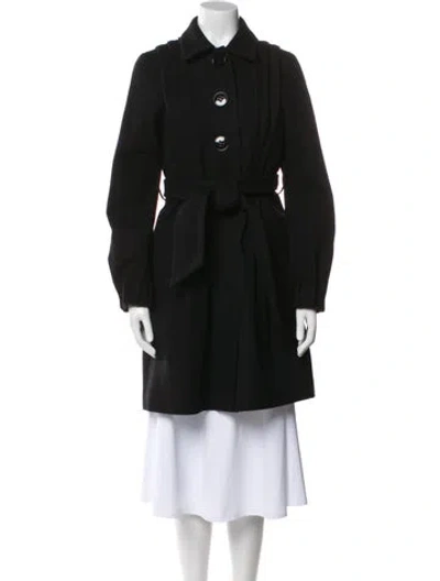 Pre-owned Theory Wool Trench Coat In Black