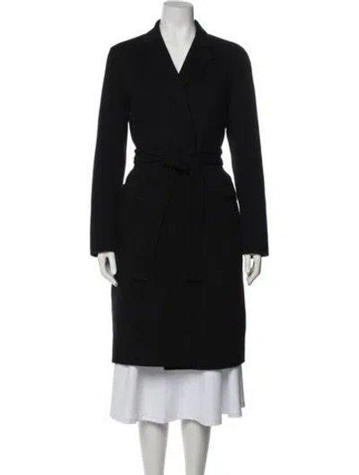 Pre-owned Theory Wool Trench Coat In Black