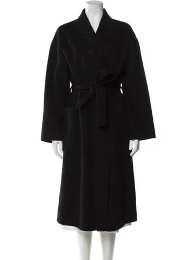 Pre-owned Theory Wool Trench Coat In Black
