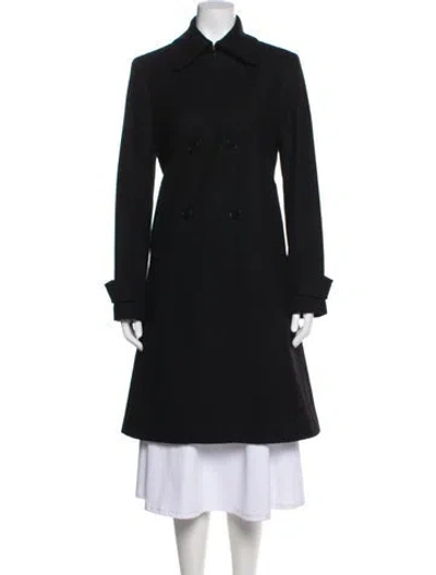 Pre-owned Theory Wool Trench Coat In Black