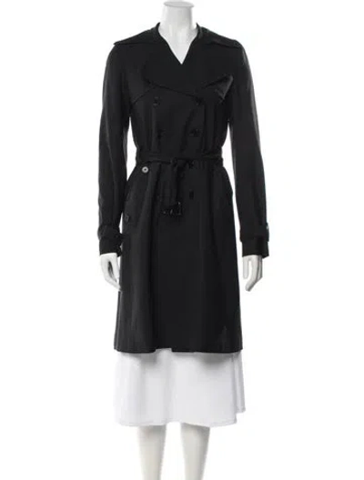 Pre-owned Theory Wool Trench Coat In Black
