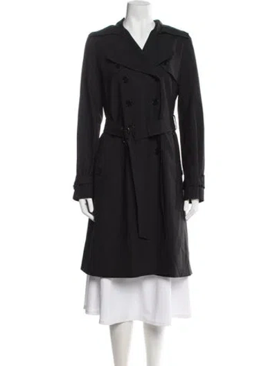 Pre-owned Theory Wool Trench Coat In Black