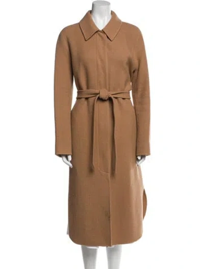 Pre-owned Theory Wool Trench Coat In Brown
